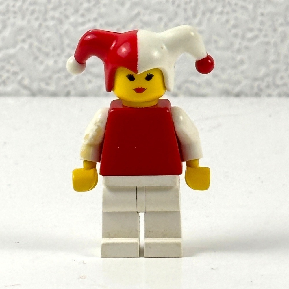 LEGO Jester Minifigure Unisex OS Red White Vintage Castle Harlequin 1990s